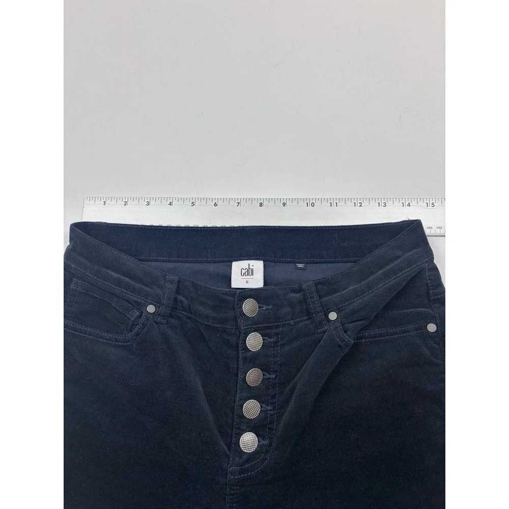 Cabi size 6 Navy Blue Stretch Corduroy Skinny Cords Corduroy Pants #4236‎